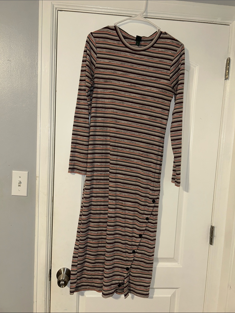 wild fable Striped Long-Sleeve Maxi Dress